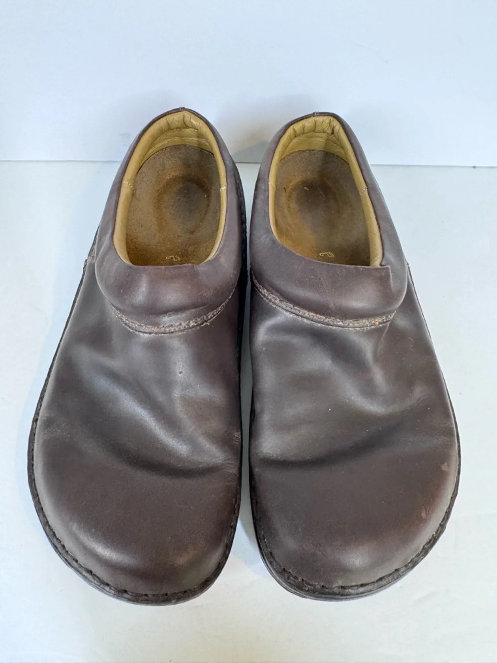 Footprints by Birkenstock Ashby Brown Leather Clog Mule EU 43 US M 10 Minimalist - Picture 4 of 12